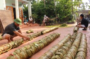 Lá thuốc lào Thanh Hóa được cuộn lại