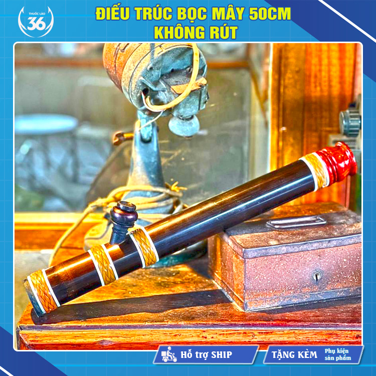 Điếu trúc bọc mây 50cm không rút