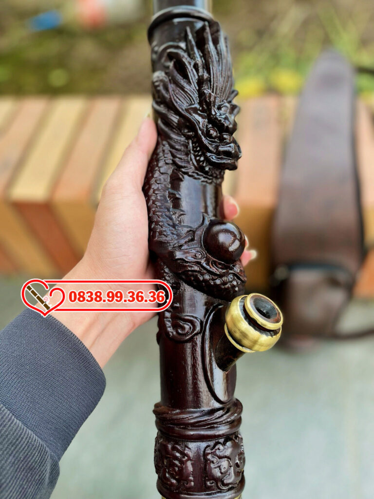 Điếu Rút Gỗ Mun Rồng Phun Ngọc 50cm – M57