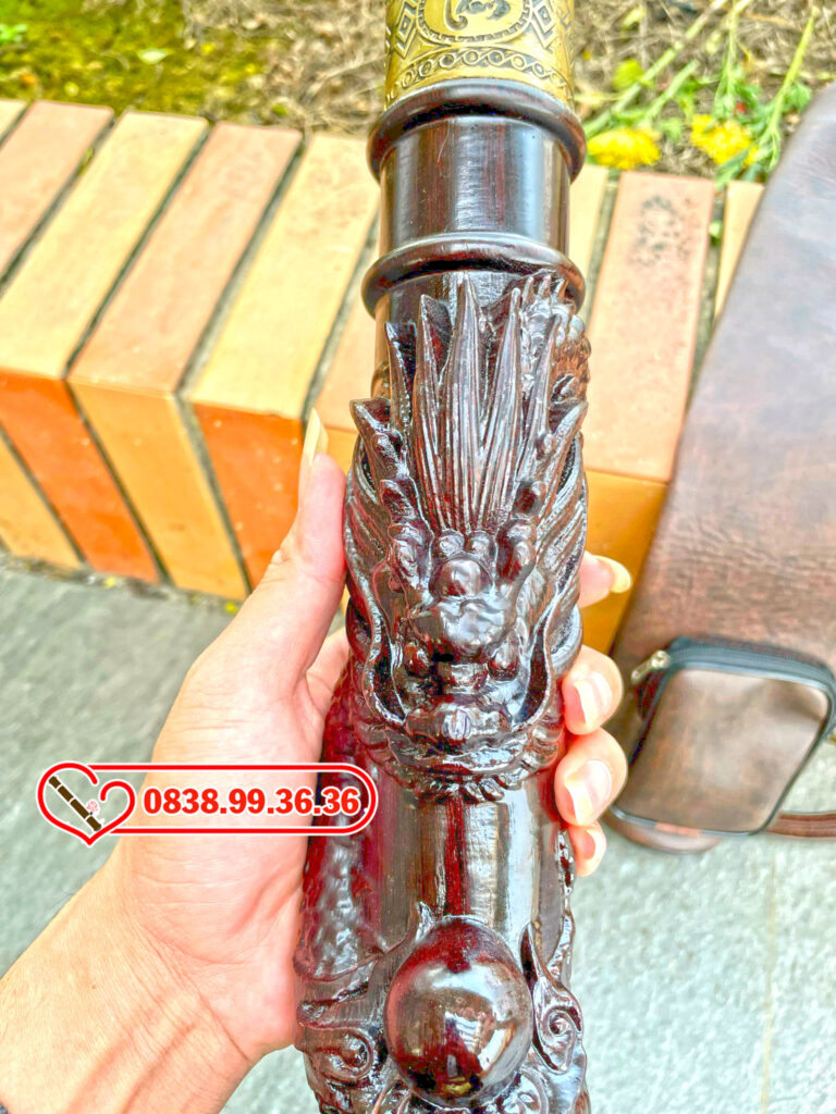Điếu Rút Gỗ Mun Rồng Phun Ngọc 50cm – M57